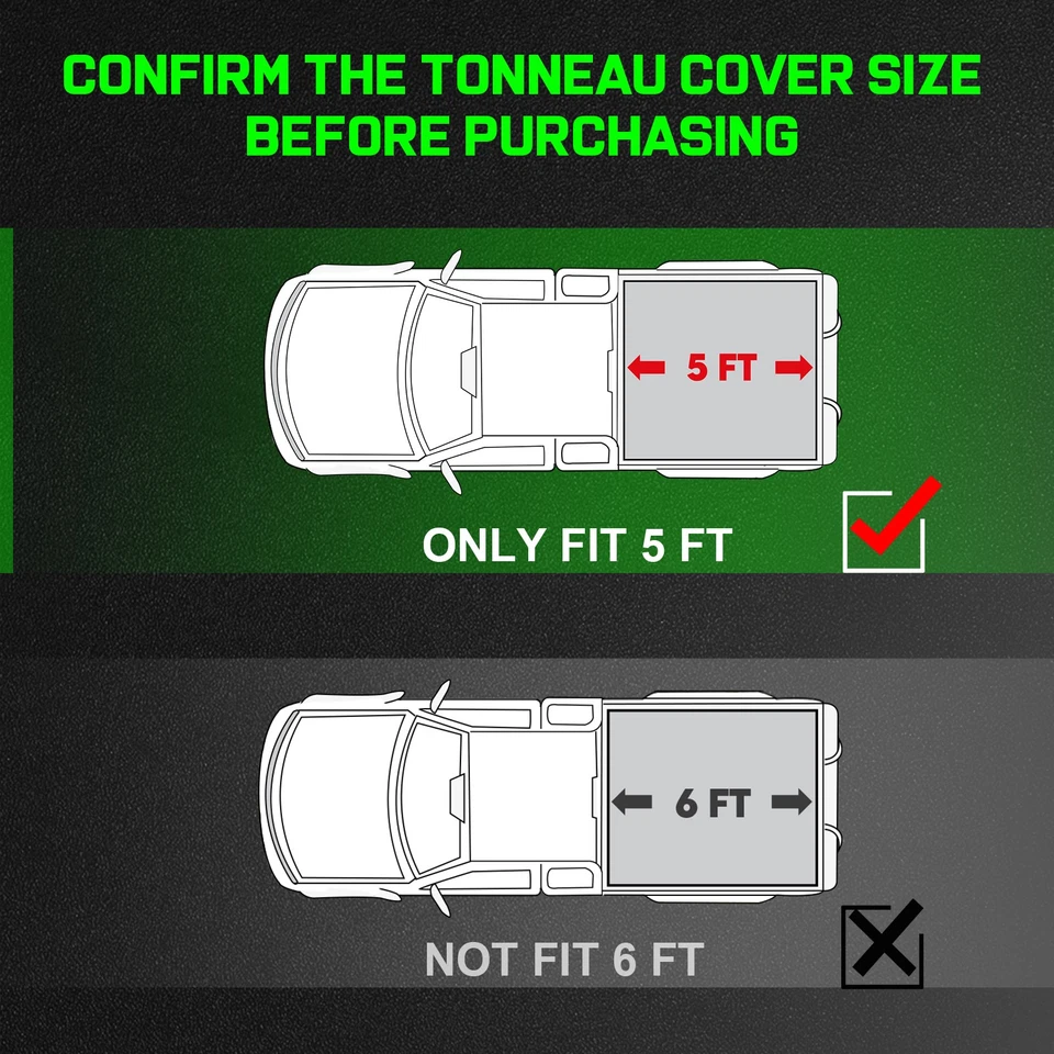 5FT Soft Roll-up Tonneau Cover for 2016-2023 Toyota Tacoma Truck Bed Cover Foto 3 de 4