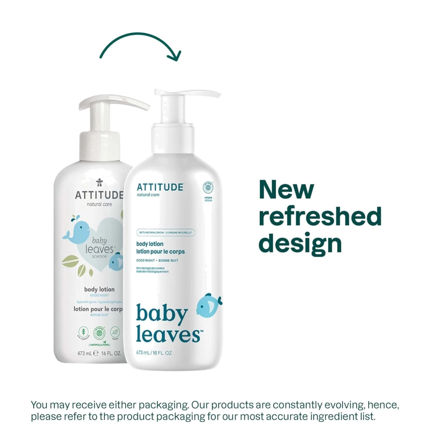 ATTITUDE Baby Lotion, EWG Verified, Good Night Scent