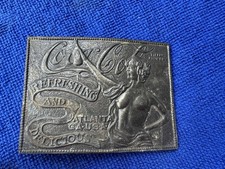 Coca Cola Belt Buckle Nude Lady Tiffany Foundry Atlanta Georgia Solid Brass B4