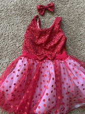Weissman Dance Dress Kids Girls Sz 6-8 Tutus Red Fancy