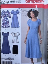 Simplicity Sewing Pattern 2249 Women's Dress in 2 Lengths or Tunic & Skirt 20-28