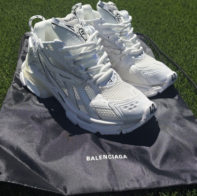 Balenciaga Runner Men's White Low Top Lace-Up Athletic Sneakers
