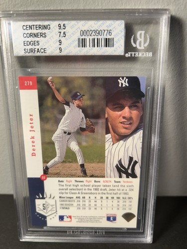1993 Upper Deck SP FOIL DEREK JETER RC BGS 8 MINT SUBS 9.5,9,9,7.5 #279 🔥 Yanks - Picture 2 of 2