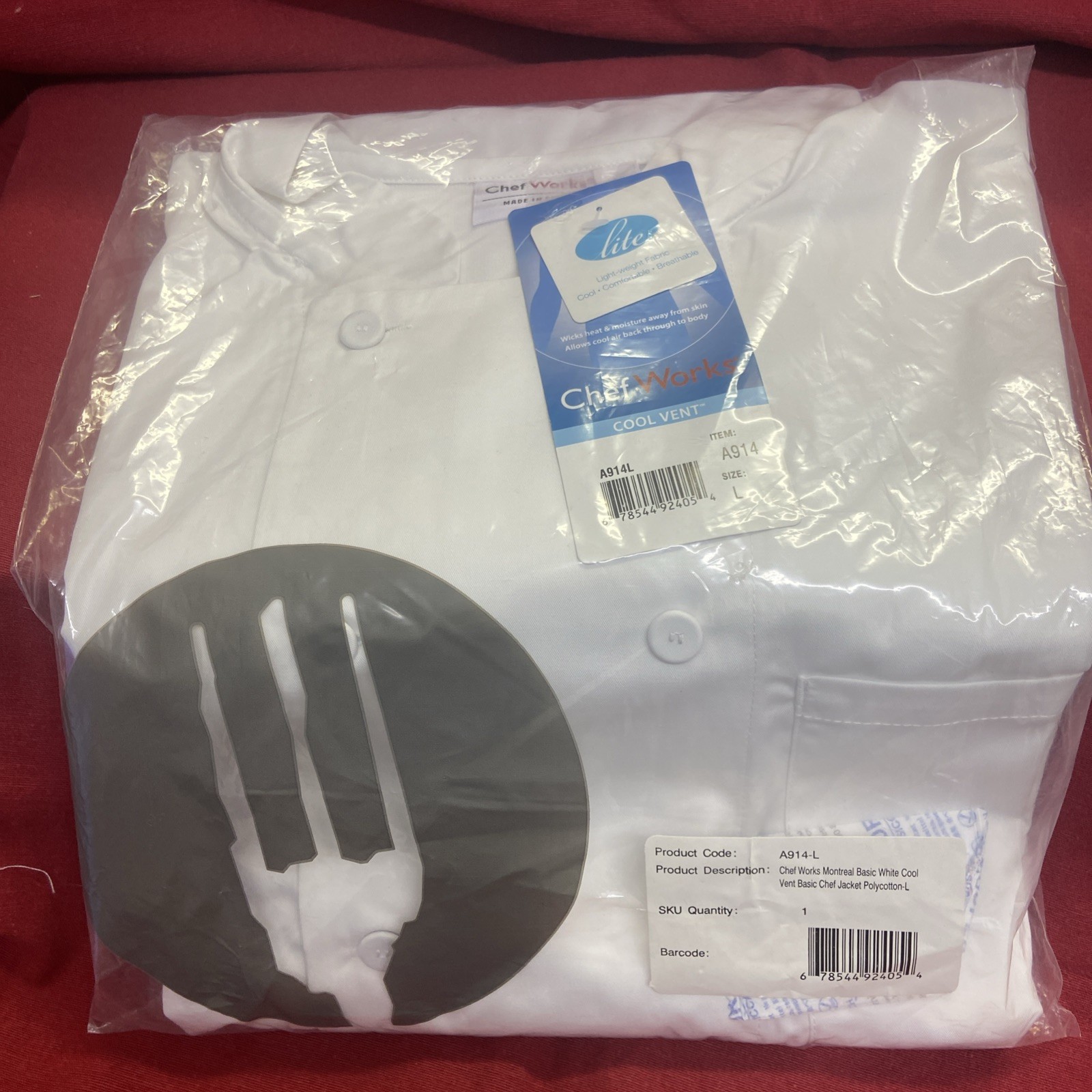 Whites Boston Unisex Short Sleeve Chefs Jacket, White, L / Large, Chefs Apparel, Double Breasted, Machine Washable, Embroidable, Chest Size: 44 - 46 inch / 112-117cm | B250-L - Image 2