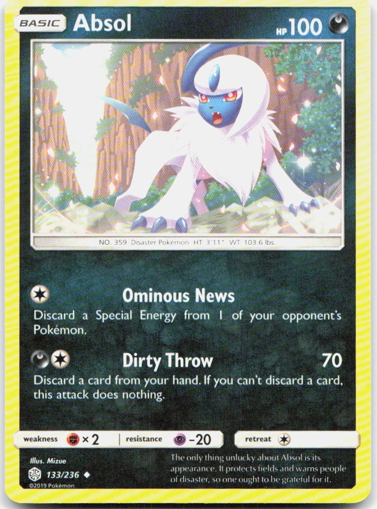 Absol 133/236 Uncommon Cosmic Eclipse Pokemon NM/LP