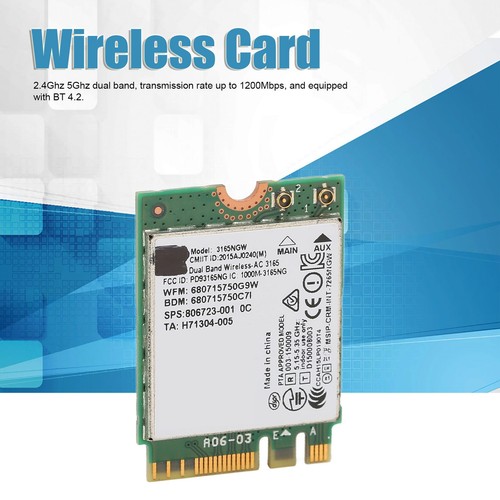 Wireless Card NGFF M.2 2.4G 5G Dual Band 433Mbps Wide Compatibility Wireless CB - Afbeelding 21 van 22