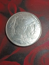 1 OUNCE 0.999 FINE SILVER INDIAN BUFFALO HEAD ROUND  0.999 FINE SILVER 