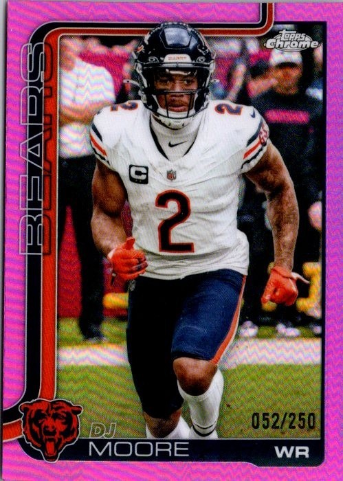 2025 Topps Chrome DJ Moore #48 Pink True Refractor /250 Bears Buffalo Bills SP