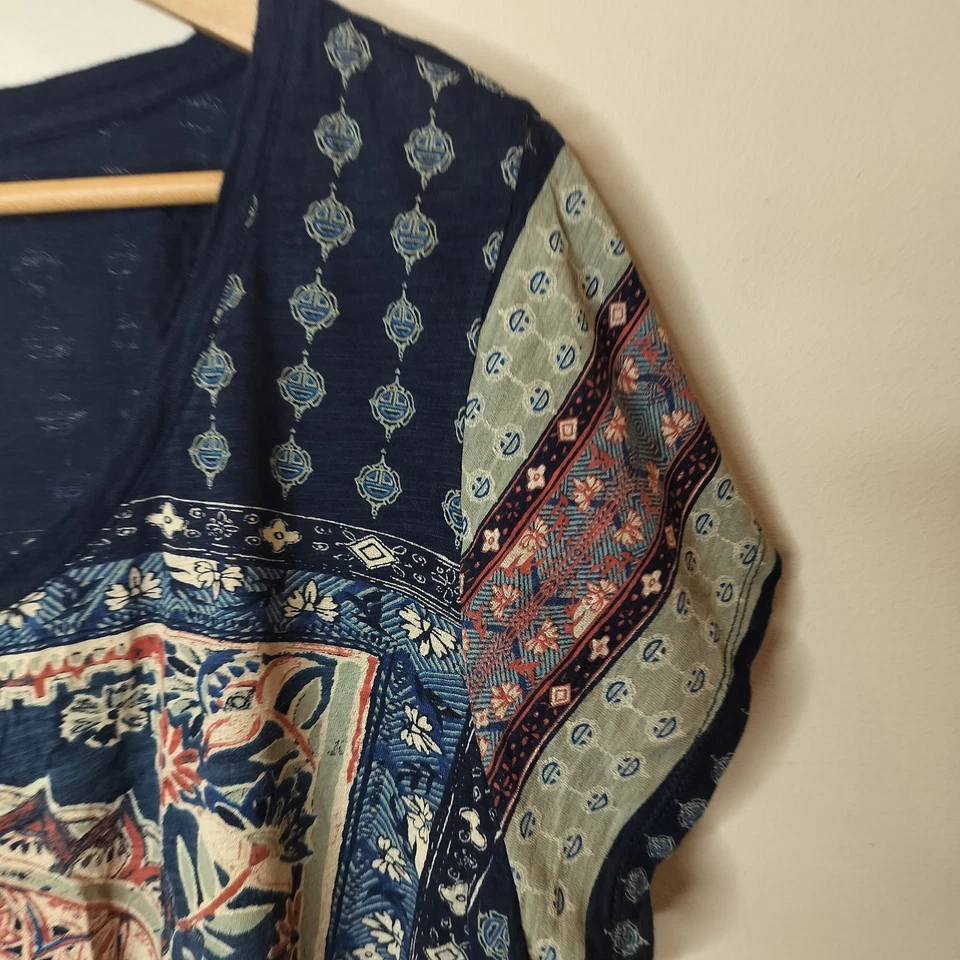 Lucky Brand Womens Tee Shirt Top Size 2X Floral Boho Short Sleeve Plus Size - Image 4 of 4