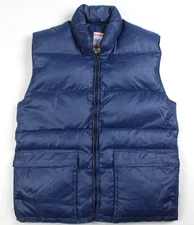 Vintage Frostline Kit Down Fill Puffer Vest Jacket Size Small Blue