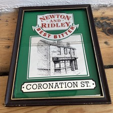 Coronation Street Vintage Picture Mirror Newton and Ridley Best Bitter