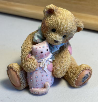 Cherished Teddies Figurine - Bear & Cat - 1992- 4D5/913