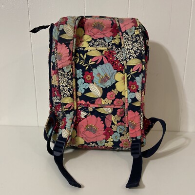 Large Quilted Vera Bradley Laptop Backpack--- Colorful Happy Snails Flor… s-l400.jpg main image 2