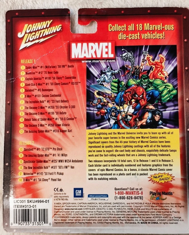 Johnny Lightning Marvel Comics Wolverine '70 Hemi Cuda Nuevo Foto 3 de 3