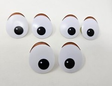 3 pair Zims VTG 36mm Comical Cartoon Plastic Safety Eyes with Eyelid Craft Doll