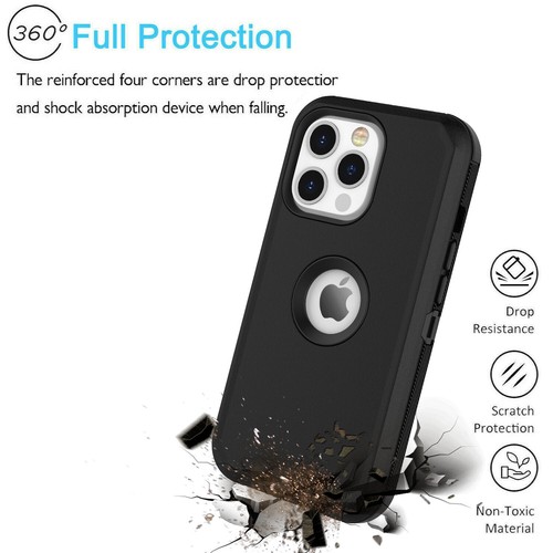 Funda para iPhone 14 13 12 11 XR XS MAX compatible con Otterbox Defender + Protector de pantalla - Imagen 25 de 51