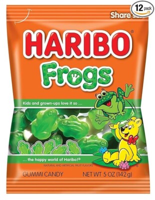 Haribo Frog Gummi Candy, 5 oz. Bag (Pack of 3)
