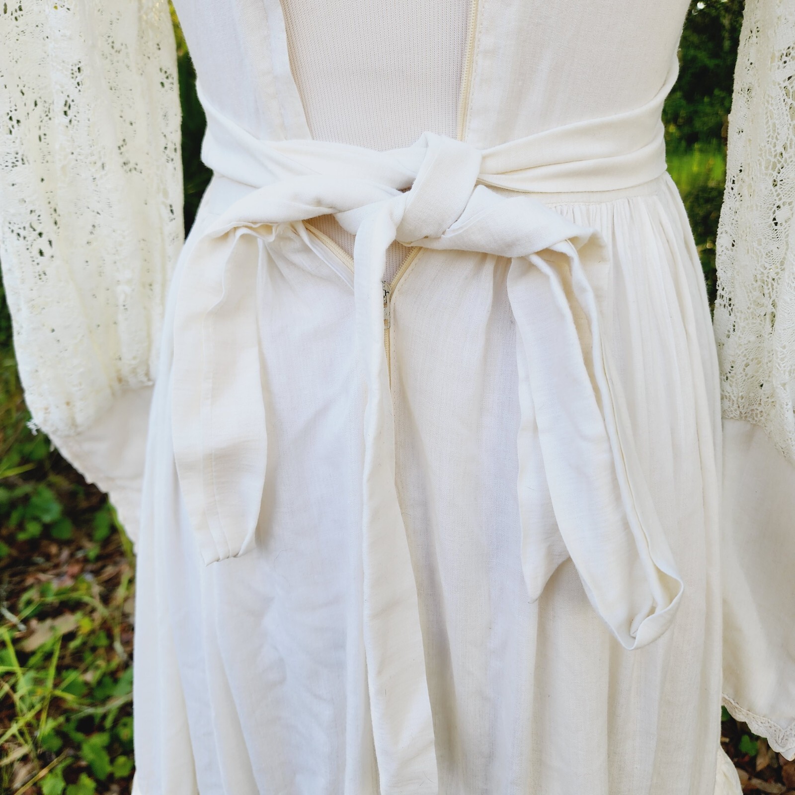 Vintage Gunne Sax Cotton Lace Bridal Cottagecore Lace Up Dress Prairie ...