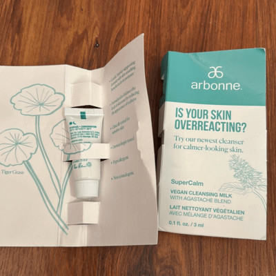 2 NEW arbonne 2 pcs sample super calm soothing hydrator .1 ounce