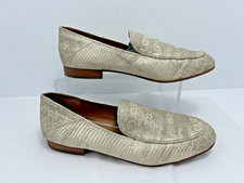 Franco Sarto Womens Loafers Flats 9M Kristin Metallic Reptile Print Leather J