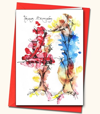 41., Architekt, Geburtstagskarte, Aquarell personalisiert, altersspezifisch