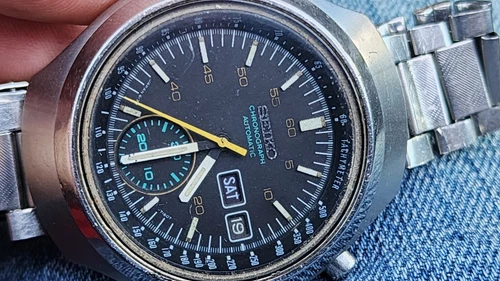 Vintage SEIKO Helmet 6139 7100 Men's Steel Automatic  Watch