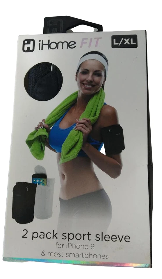 iHome | Paquete de 2 fundas sin cordones L/XL para iPhone 6 - Negro/Blanco Foto 2 de 4