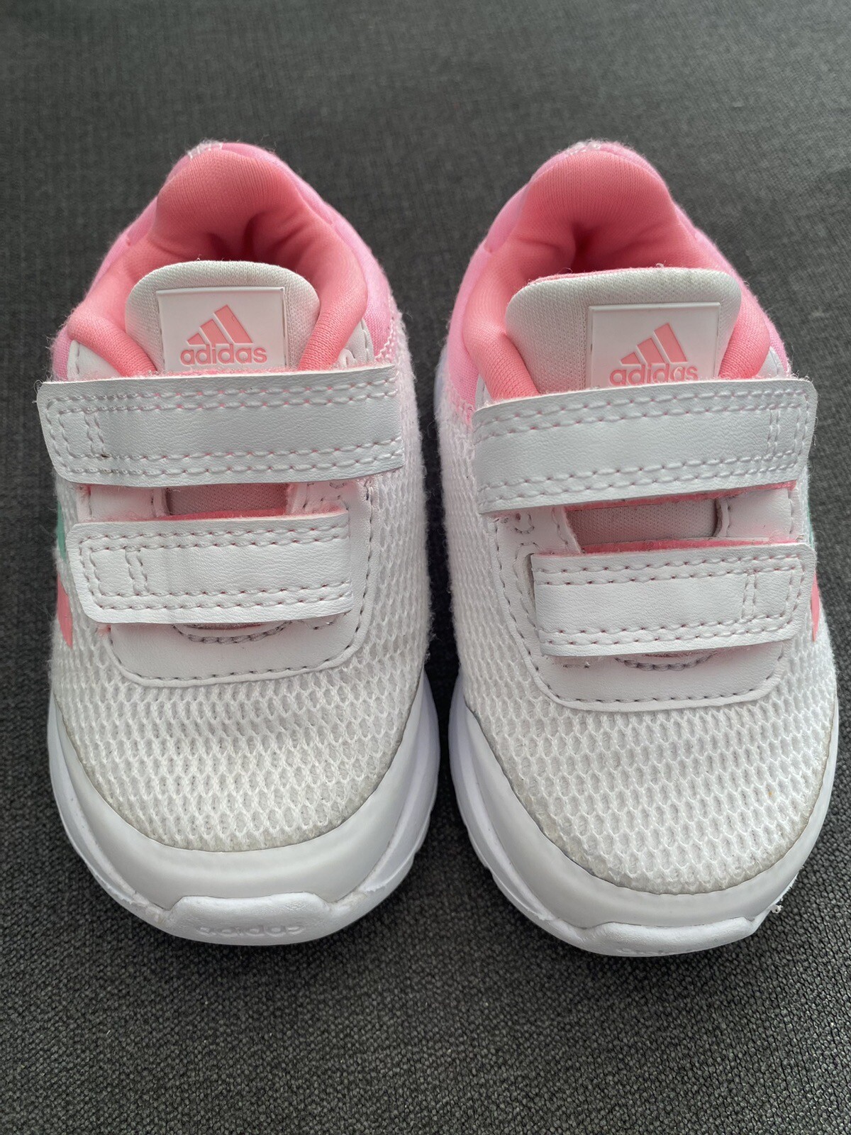 Adidas Infant Trainers White Pink Purple Green Strap Trainers Size 3K eBay