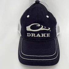 Drake Waterfowl Men's Mesh Snap Back Logo Cap Navy Blue One Size Duck Hunting
