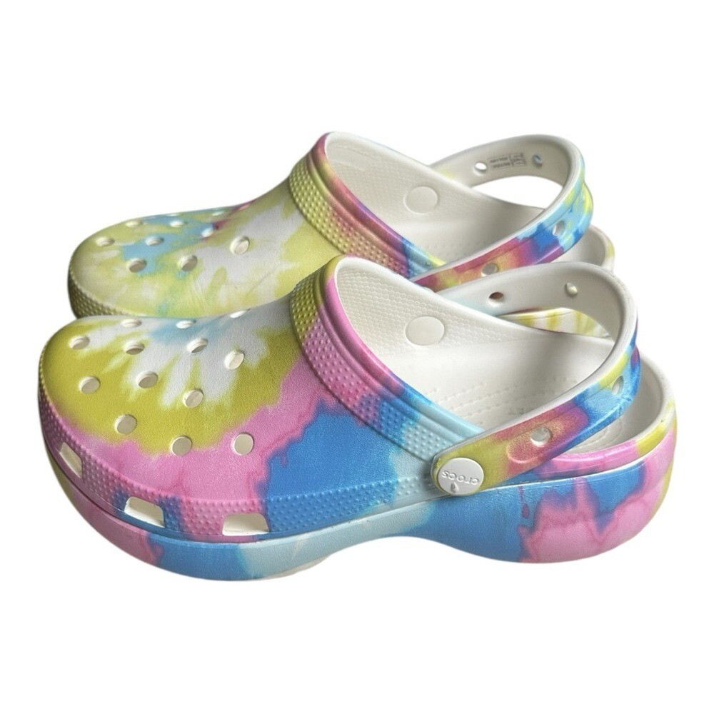 PANTOFOLA D’ORO Zoccoli slip on CROCS donna iconici colorati grossi plateau tinta unita taglia 7