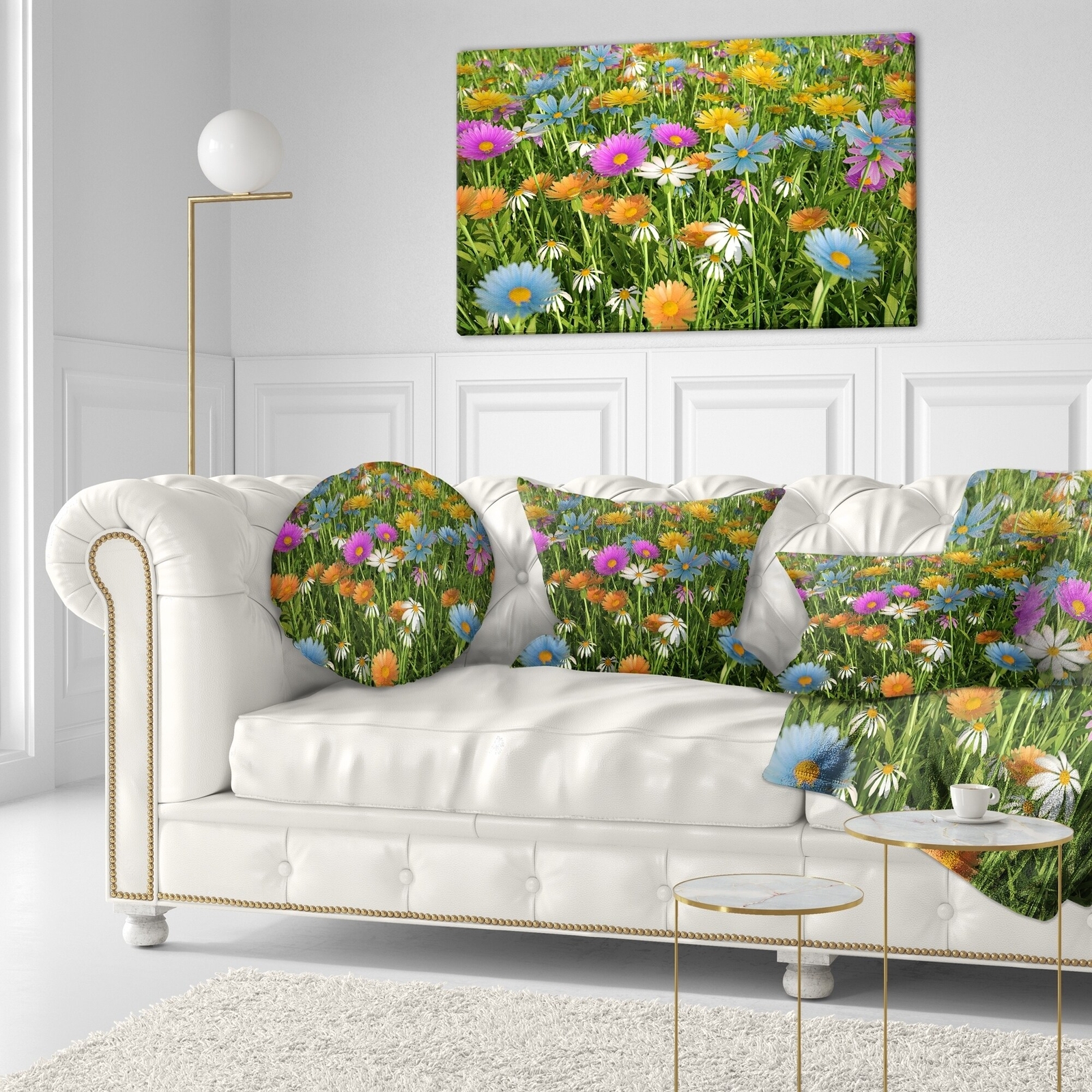 Designart 'Different Color Flowers in Field' Floral Throw