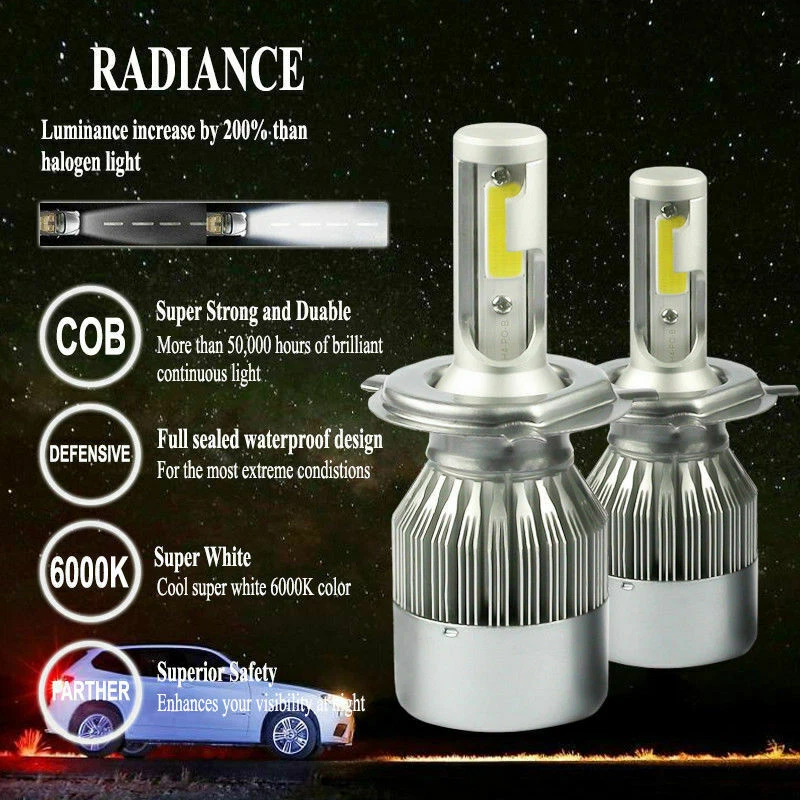 For 2014-2018 2019 Mitsubishi Mirage LED Headlight High Low +Fog Light Bulbs Kit Foto 2 de 4