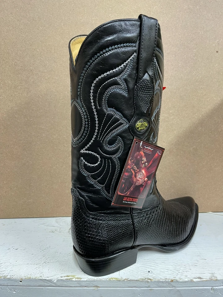 Botas para hombre Los Altos Western, anillo lagarto, negras EE, talla: 9 ÚLTIMOS 2 PARES Foto 4 de 4