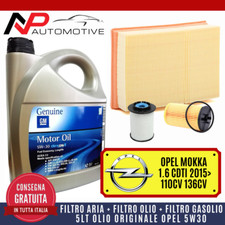 KIT TAGLIANDO OPEL MOKKA 1.6 CDTI 110CV 136CV 2015> 5 LITRI LT OLIO OPEL GM 5W30