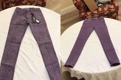 Bleulab Reversible Detour Legging Violet Cheetah Purple Jeans Skinny Slim  26