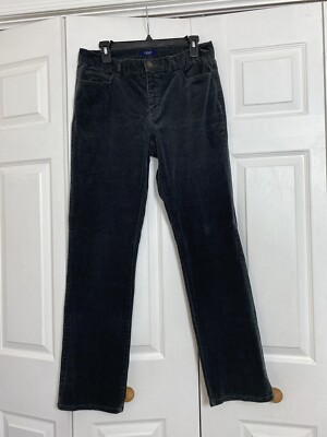 Chaps Size 10 Gray Corduroy Pants Fine Wale Straight Leg Women's