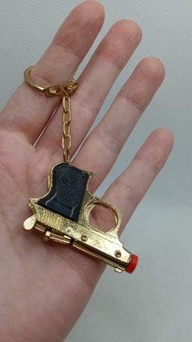 Vintage Walther 920 Mini Cap Gun Keychain Die Cast Working Gold & Black - Picture 7 of 10