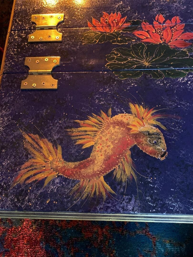 A unique and beautiful hand painted chest coffee table eBay