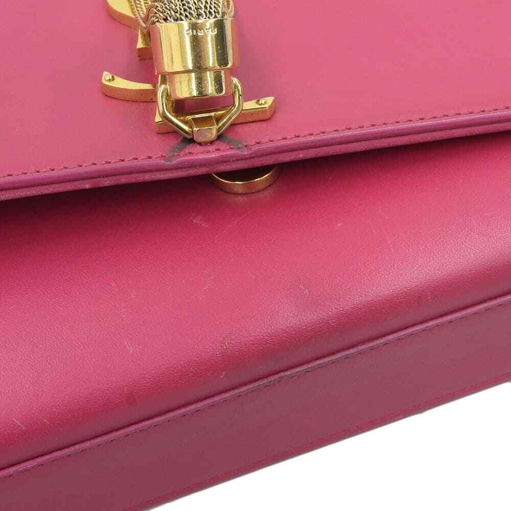 SAINT LAURENT YSL Borsa a tracolla con catena Borsa a tracolla in pelle magenta