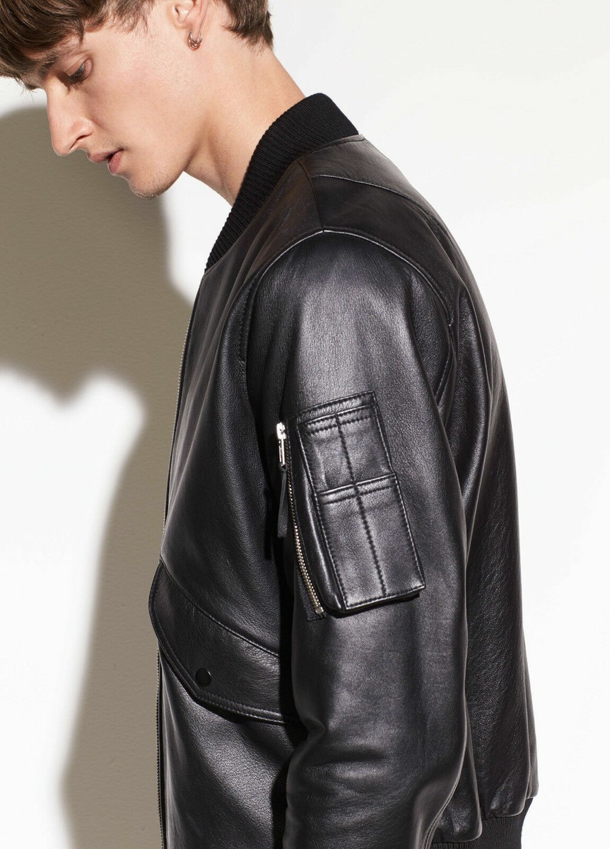 MJ05 NWT VINCE MEN BOMBER LEATHER JACKET SIZE S, L $995 | eBay