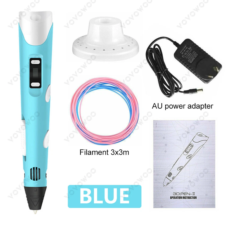 3D Printing Pen Drawing Pen Printer + LCD Screen + 3 Free Filaments Kid Gift