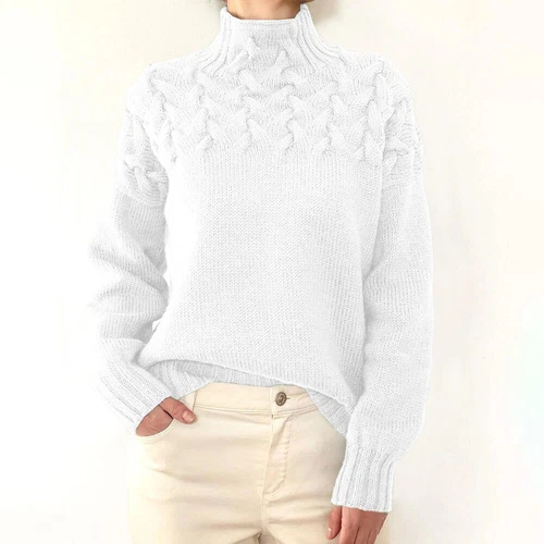 Damen Frauen Strick Rollkragen Pullover Langarm Winter Warm Pullover Oberteil! - Bild 31 von 33
