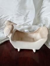 Vintage Nursery Planter Stork on Cradle