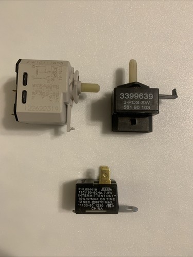 WHIRLPOOL DRYER WED4800XQ1 START, TEMP & BUZZER SWITCH 694419 3399639 W10117655