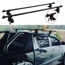 Dachträger Querstangen Crossbar Regenrinne ohne Reling Stahl Für Toyota Hilux SR