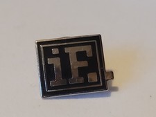 Black And Silver Coloured Enamel Styled IF Pin Badge Brooch