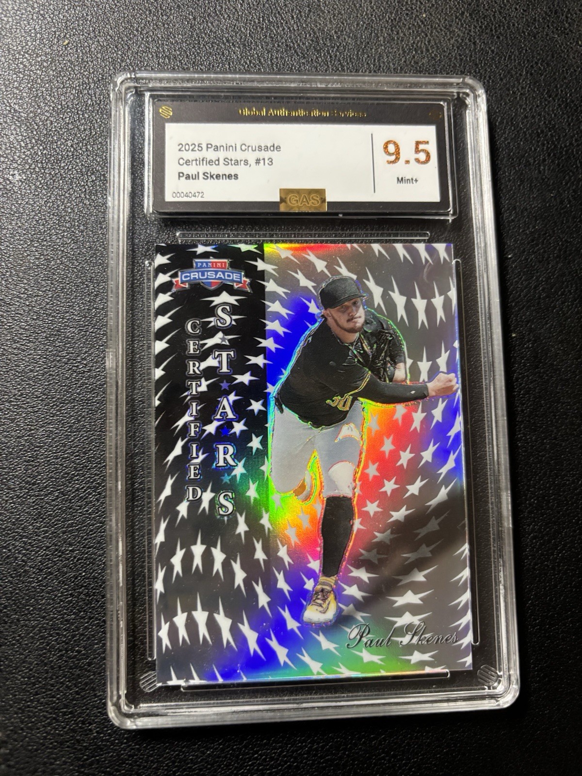 2025 Panini Crusade Certified Stars Paul Skenes #13 Rookie RC GAS 9.5