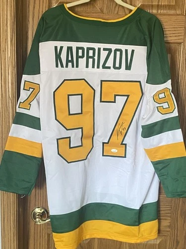 Autographed/Signed Kirill Kaprizov Minnesota Hockey Auto Jersey Beckett JSA COA
