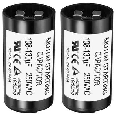 Motor Start Kondensator 2Pack 108-130uF/Mfd 250V 50/60HzCD60 Betriebskondensator