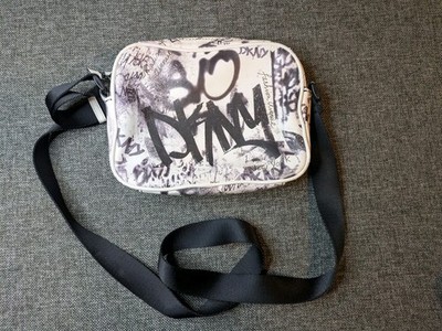 DKNY Black & White Graffiti Art Cross Body Bag Tilly Sling Fanny Pack Womens